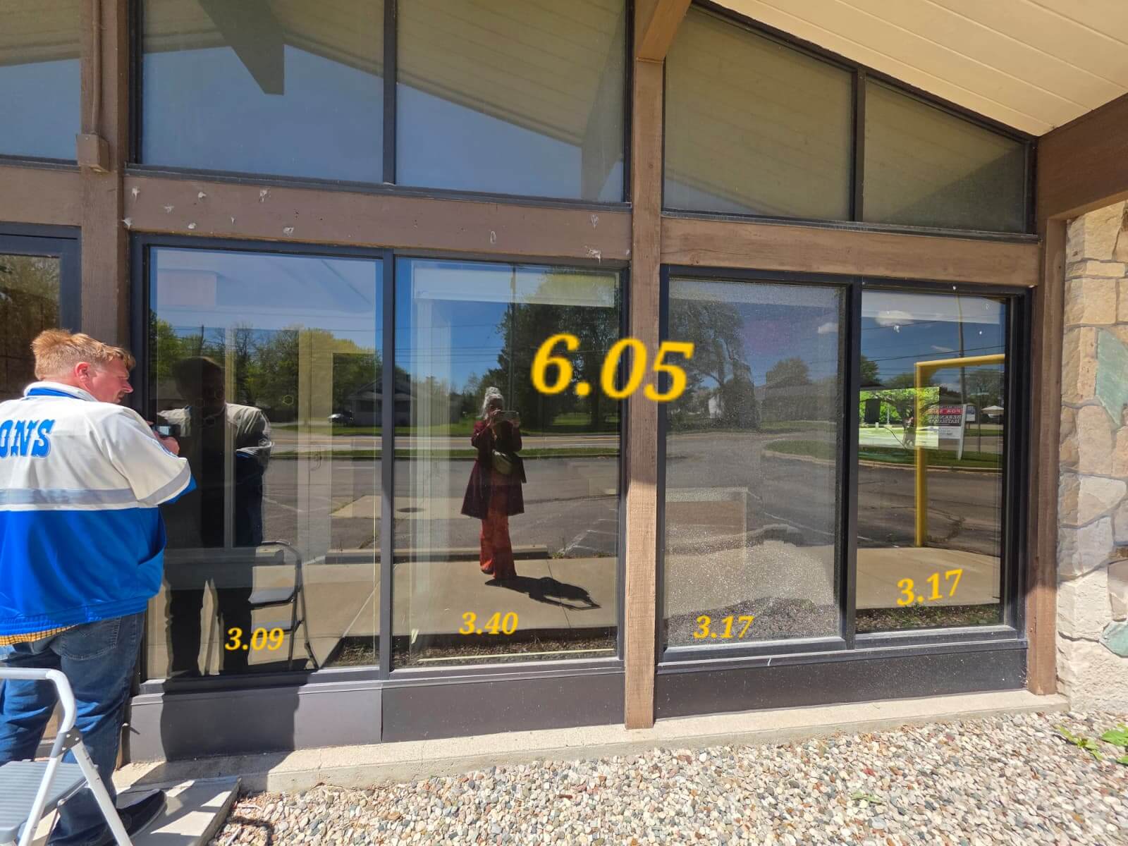 On-site beam inspection for custom illuminated sign for spa installation