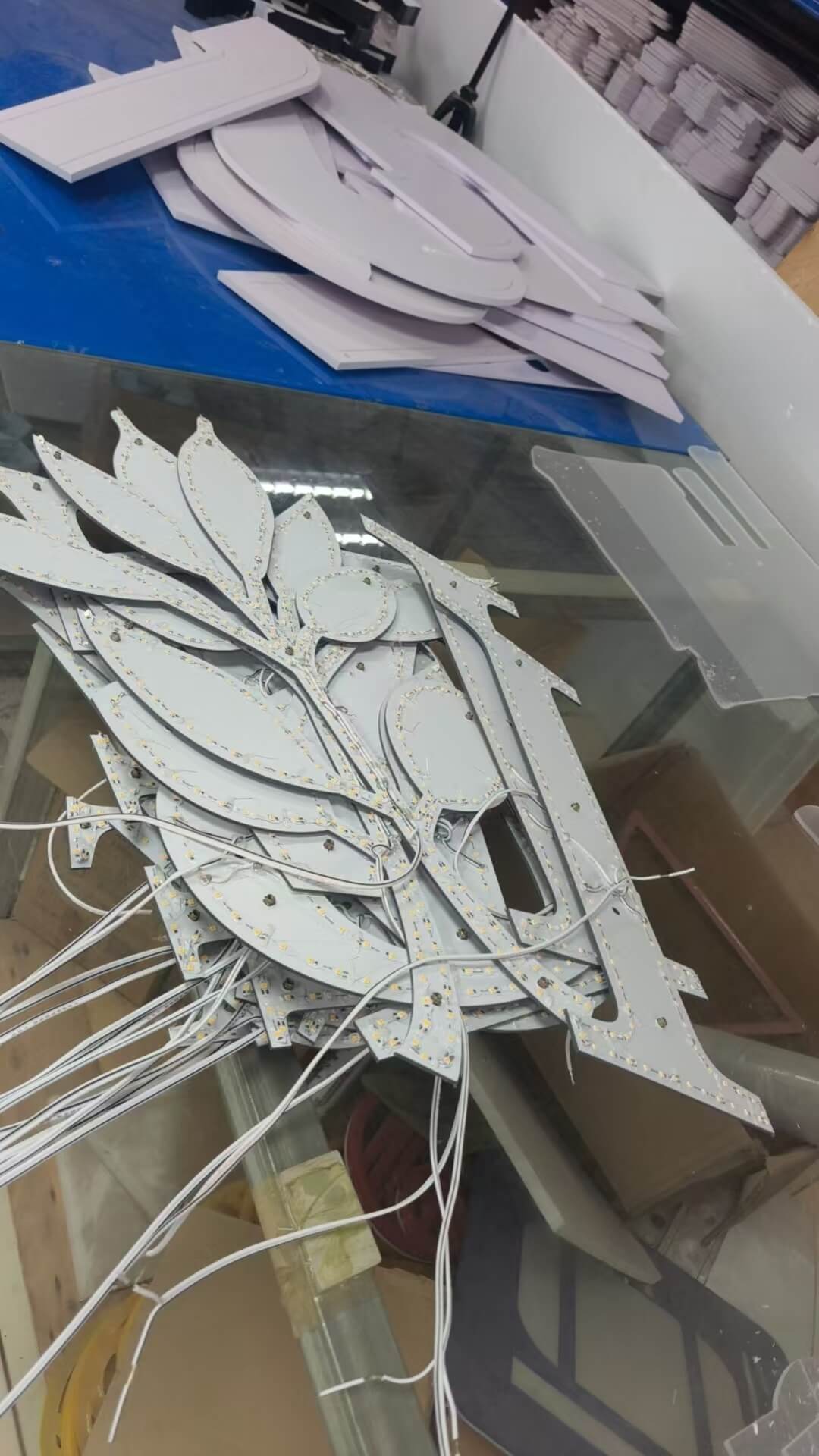 Unpainted olive leaf accents ready for industrial powder coating