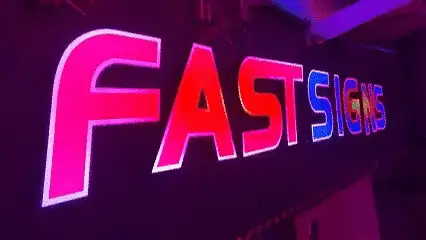 FASTSIGNS 19.5ft custom dynamic RGB channel letters storefront sign in Bay Shore, New York