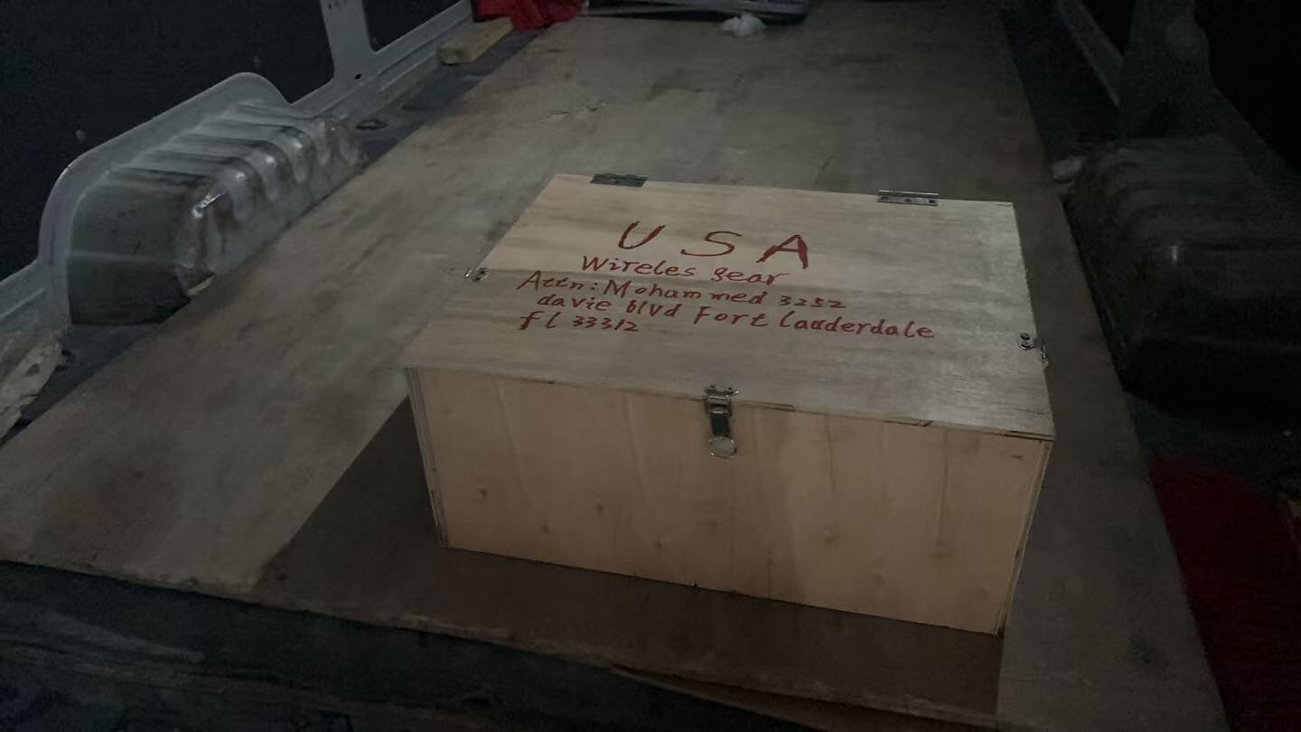 Heavy-duty reinforced wooden export crate ready for ocean shipping