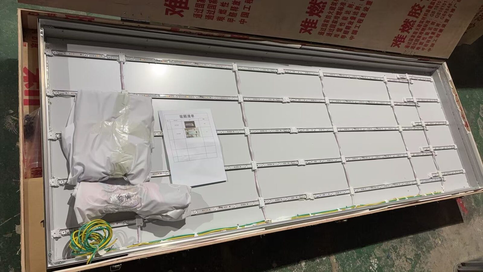 custom seg fabric light box interior pearl foam packing with spare fabric