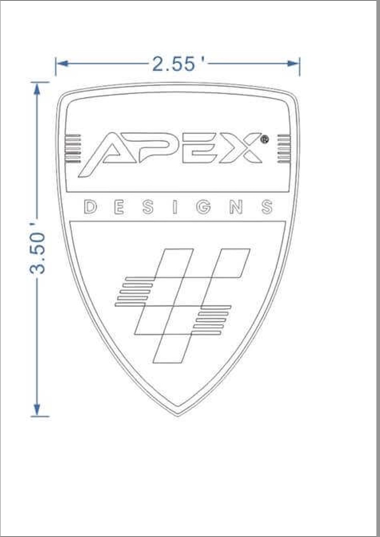 Custom shield light box sign CAD blueprint engineering layout at EndPoint Sign's Guangzhou plant