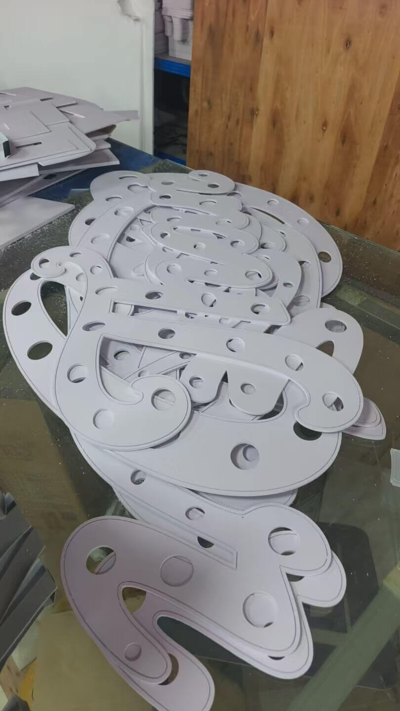 Pre-drilled backlit mounting chassis assembled at the EndPoint Sign Guangzhou factory