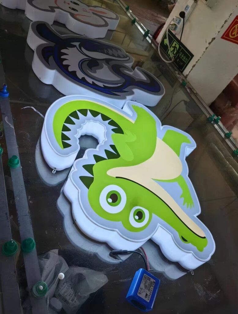 Shaped acrylic cutout sign