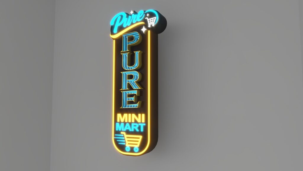 PURE infinity mirror sign side view