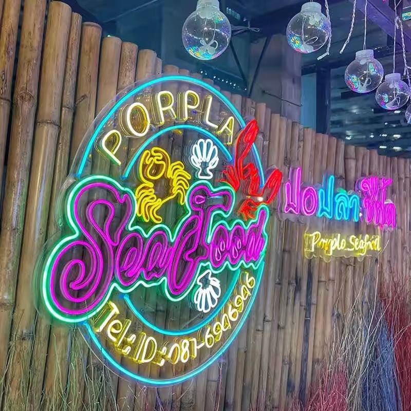 Poppies neon bar sign