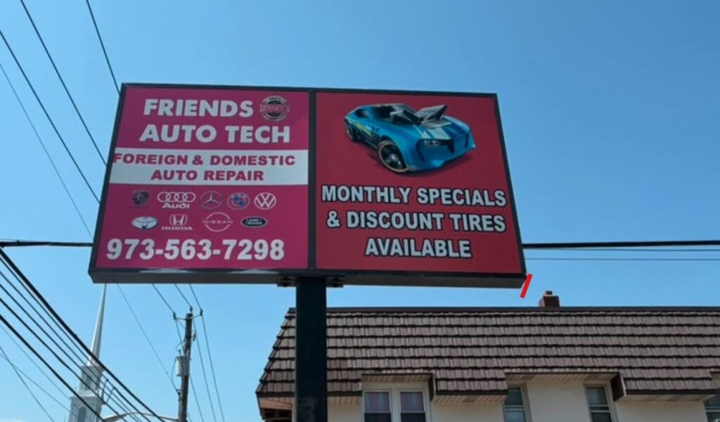 Pylon light box sign for Friends Auto Tech