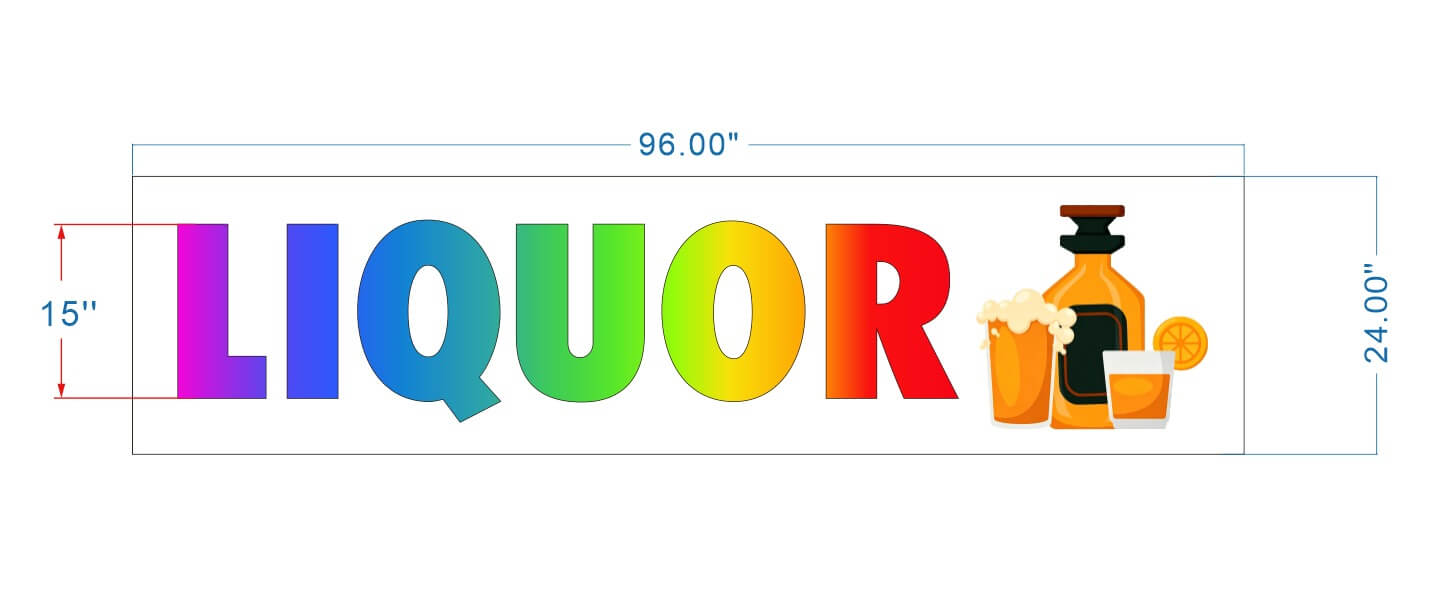 Vector color layout proof for custom dynamic rgb sign box