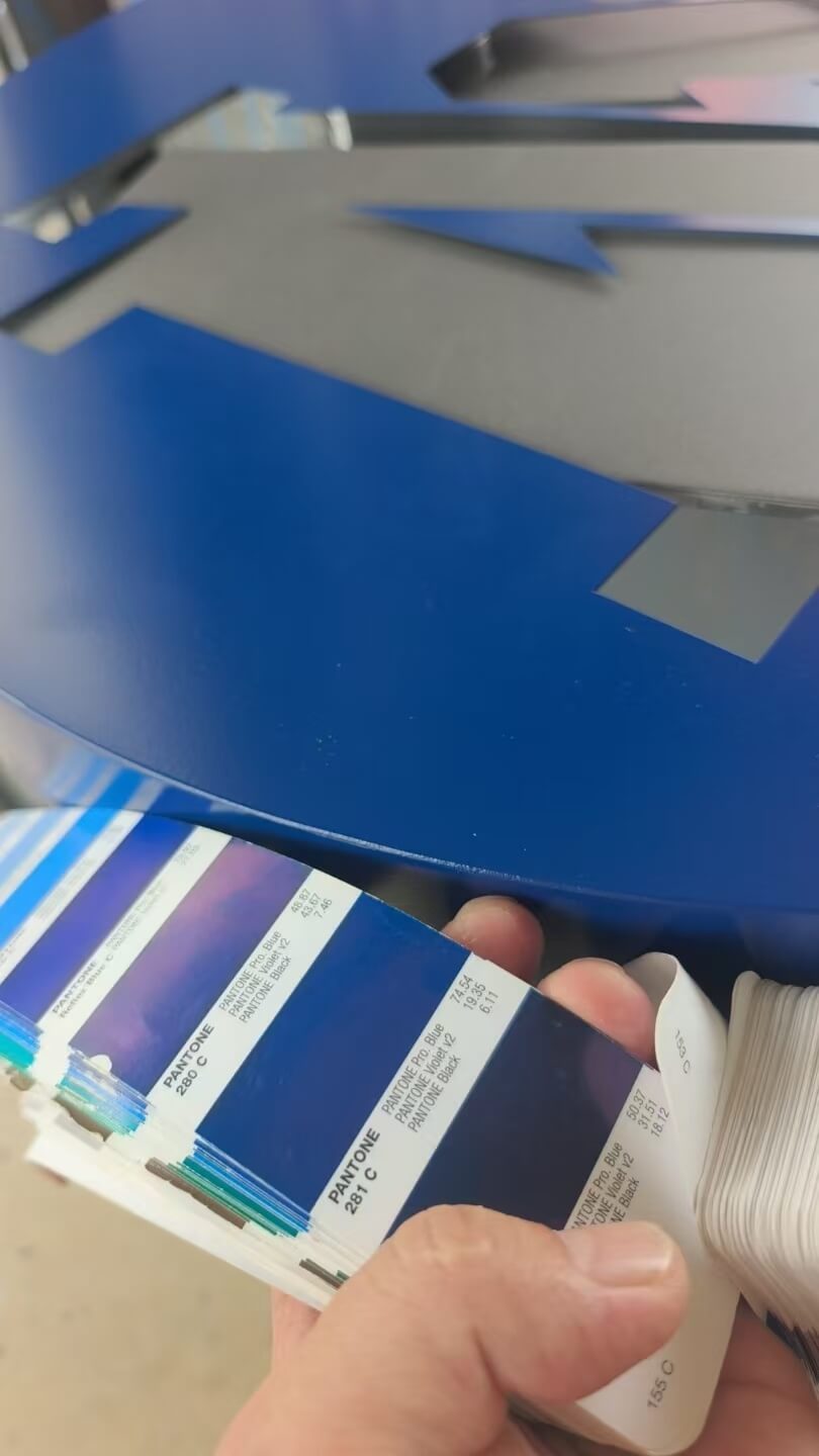 Precise Pantone color matching swatches for round LED signs