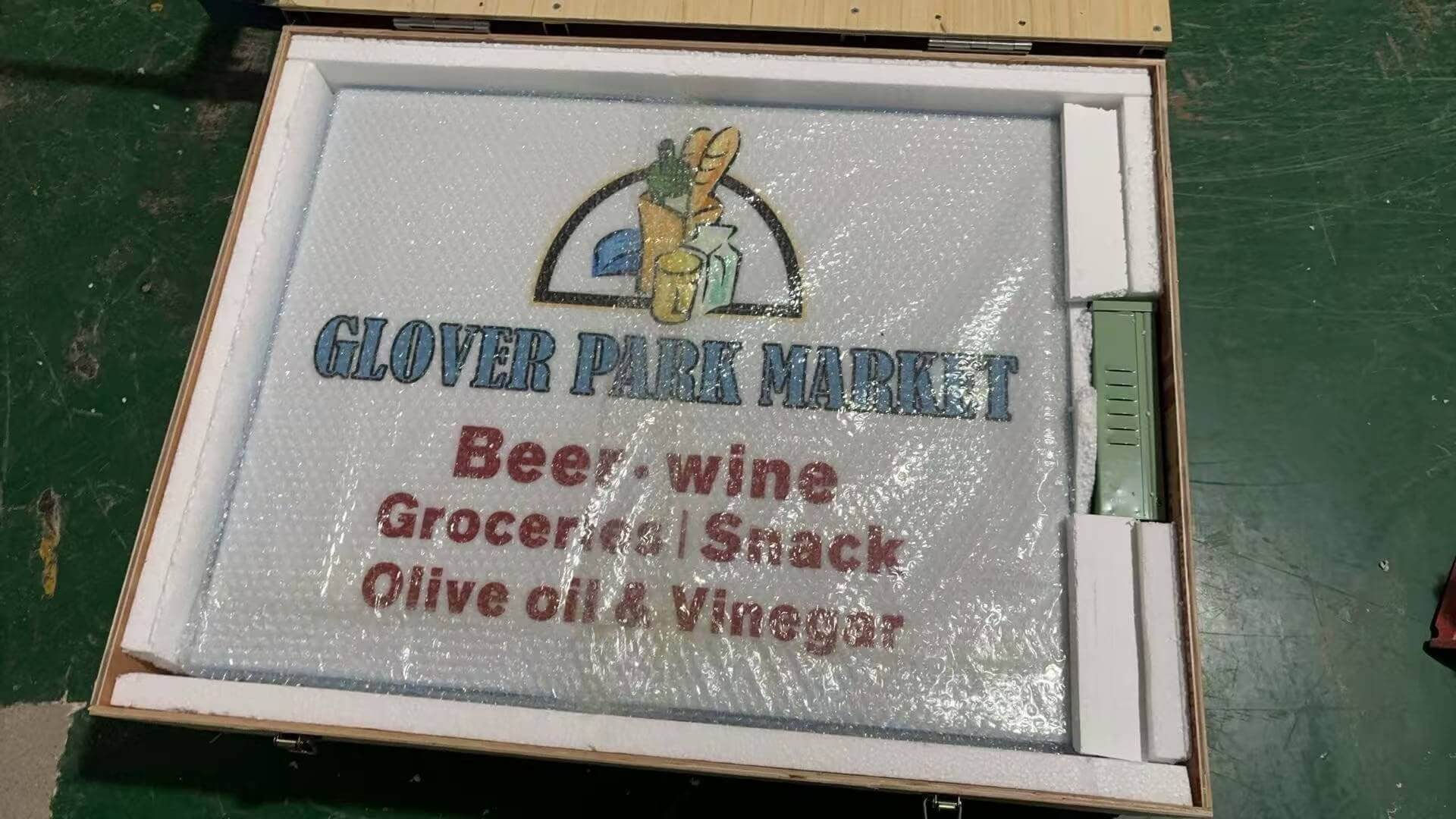 Internal frame structure and assembly of double-sided storefront sign