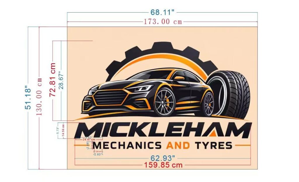 Dimensioned design proof for a storefront